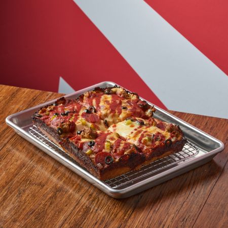 The Lot Detroit Pan Pizza 8" x 10" at Deepend Pizza