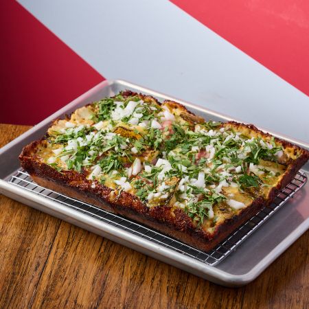Tacos Impastor Detroit Pan Pizza 8" x 10" at Deepend Pizza