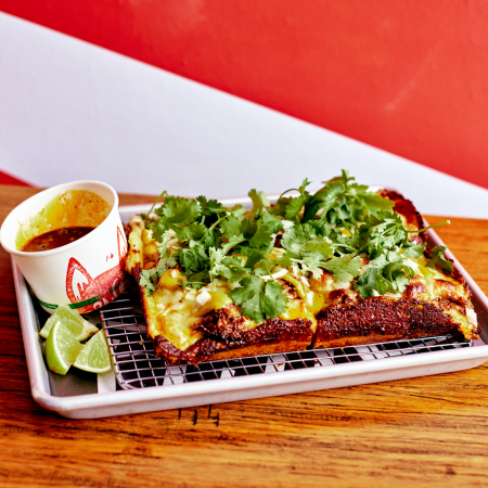 Deep End x Dingo Ate My Taco Birria Pizza Detroit Pan Pizza 8" x 10" at Deepend Pizza
