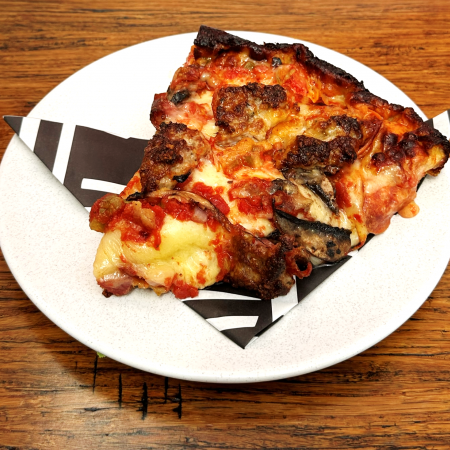 Supreme	- pepperoni, sausage, capsicum, onion, olive + mushroom Deep End By The Slouse at Deepend Pizza
