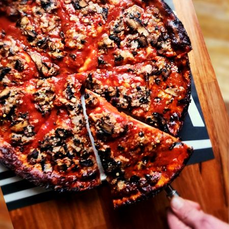 Pequod's Chicago Deep Dish: Sausage at Deepend Pizza