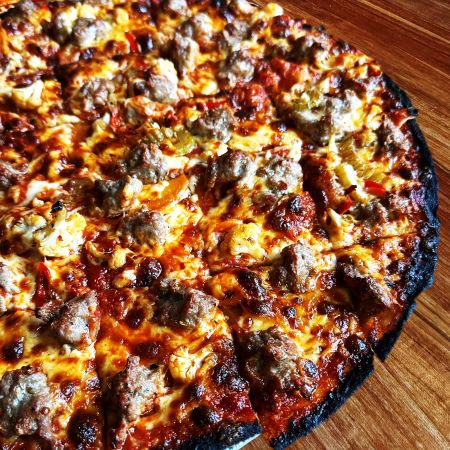 Chicago Tavern Style: Sausage & Giardiniera at Deepend Pizza