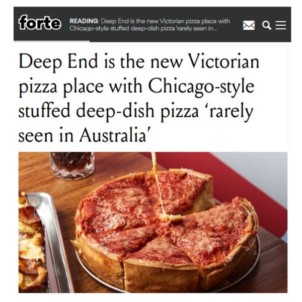 Deep End is the name of Fitzroy's new pizza parlour that's aiming to take the Melbourne pizza scene to a whole new level